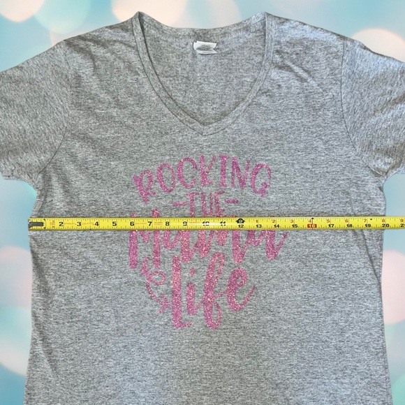 Women’s Glitter “Mama Life” Tee Shirt Top Size L - Picture 2 of 4